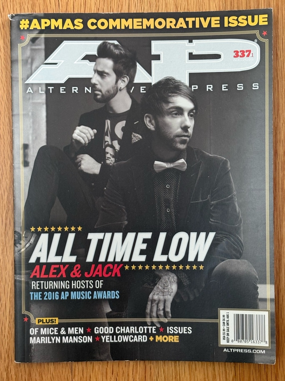 Alternative Press magazine issue 337.1 Aug 2016 All Time Low APMAS cover